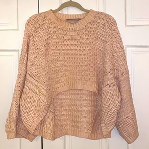 Baby Pink Cropped Knit Sweater from Keepsake